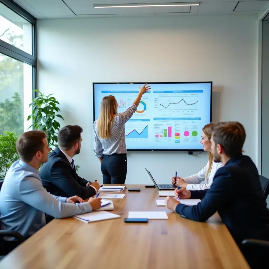 Laptop cu analize financiare și planuri de afaceri